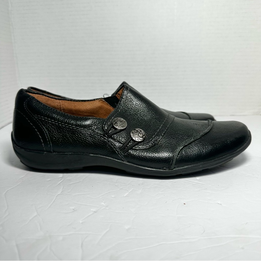 NATURALIZER Women’s NWOB Black Leather Two-Button Slip-On Loafer Shoes Size 7.5 - Picture 11 of 11